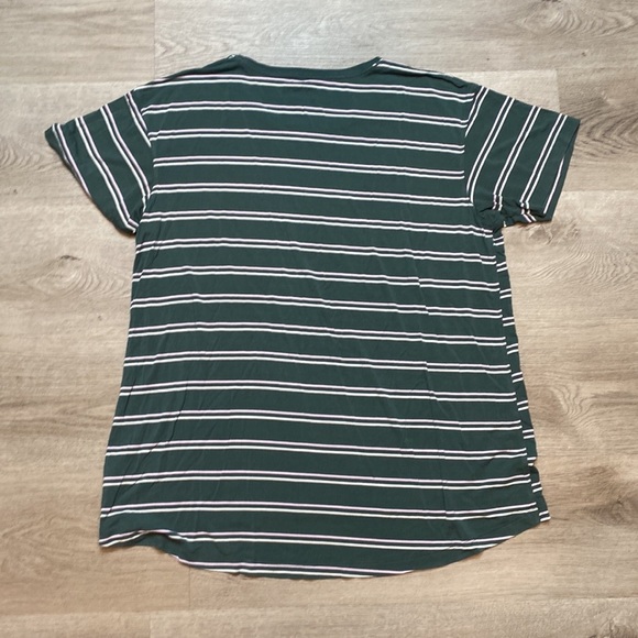 AE Soft & Sexy Oversized Relaxed Fit Green, White & Pink Striped Tee Size Small - Picture 3 of 3